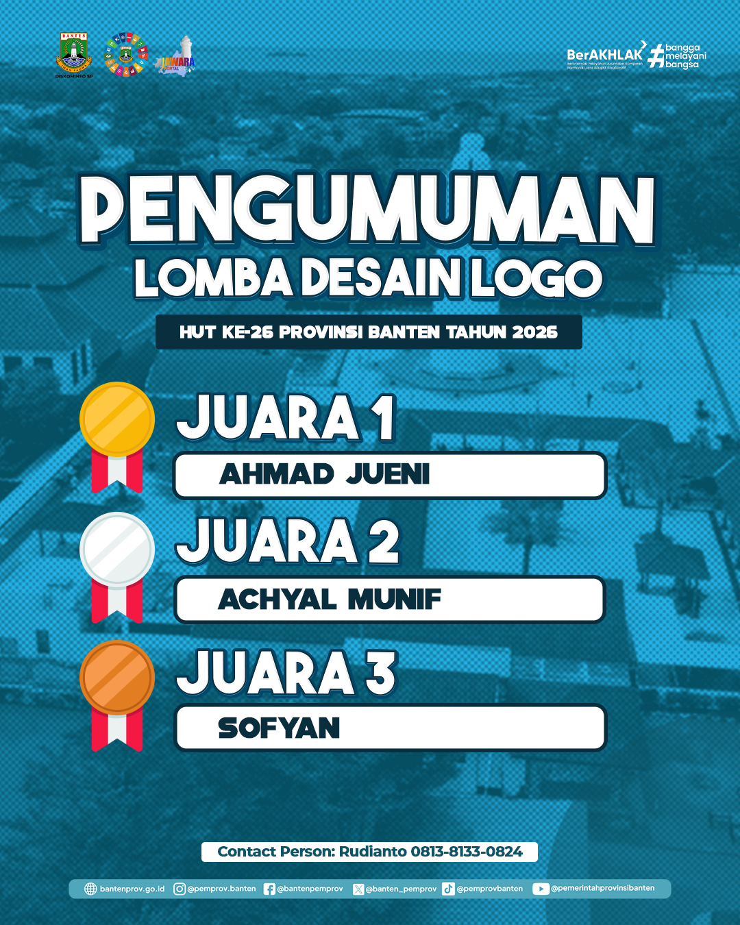 Pengumuman pemenang lomba desain logo HUT Banten ke-26